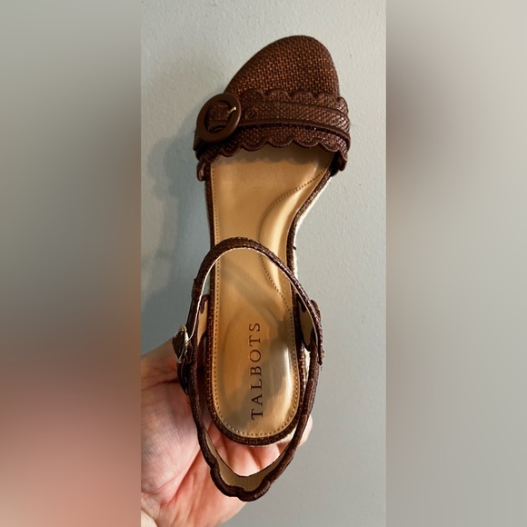 Talbots Royce Raffia Wedge Sandals - Picture 3 of 6